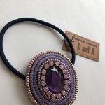 ビーズ刺繍ヘアゴム(purple)