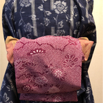 兵児帯 半衿 帯締めセット 着物リメイク(交織×交織)