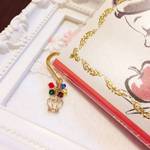 【紫・黄・青・赤・緑】 5色カラーとクラウンのブックマーカー