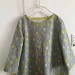 北欧調綿麻の後ろタックワンピース