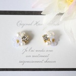 再販♪送料無料♪mini・flower×パールビジュー・ライトブルー