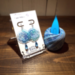 再販❤︎送料込【SWAROVSKI】3月誕生石アクアマリン＆爽やか青MIXレースのピアス(121)