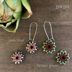 925 sterling silver  earrings -  circle flower