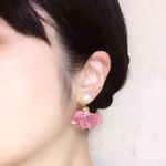コットンパール×フラワータッセルピアス