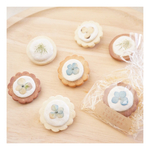 new♪ふんわり＊やさしい陶器と押し花のフラワークッキーブローチ*♪ 【在庫4のみです】