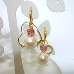 ４ｗａｙバレンタイン♡ピンクコットンパールノンピアス２