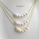 セレクト＊小粒スノーパール5粒ネックレスGS