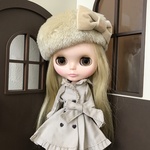 【リボンが選べる】ネオブライス用ファー帽☆ベージュ