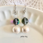 【ルナフラッシュ×ホワイト】silverフックピアス