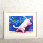 手描き油絵フレーム付き -落書き猫-