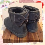 ワンサイズSALE♡【Mサイズ】ボリュームリボンムートンブーツ/gr