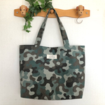 ☆sato-ayu様オーダー品☆【Ｌ】トートバッグ（迷彩柄、カモフラ）グリーン