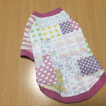 pink  パッチ柄&ボーダーＴシャツ  Ｓ