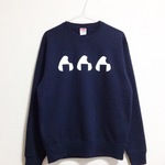 ★食いしん坊スウェット★一口食べちゃったおにぎり(ネイビー)