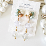グリーンビジュー♡clear long pierce
