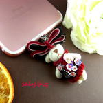 saly☆おめかしクマ姫☆充電口用アクセサリー