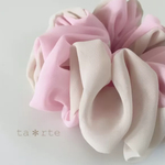 【訳あり】シフォンシュシュ✼﻿スモークピンク×ベージュ