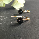 black onyx design hook   天然石 ピアス       