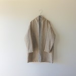 ロングカーディガン＜ネップ入り ダブルガーゼ／ボックスライン ドロップショルダー＞    