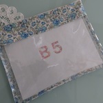 sale!リバティビニコのB5クリアポーチ＊フェリシテブルー