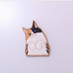 おばけねこブローチ　＊刺繍　＊猫　＊ブローチ