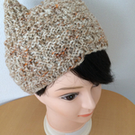 ハンドメイド ニット ニット帽 ベージュ系