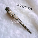 ブラウン 花 スワロ ヘアクリップ ☆ デコ