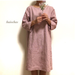 リネン　Ａラインワンピース（dusty pink）