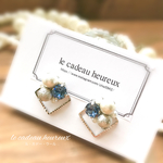 再販！【 2way 】 豪華な青いスワロフスキーの涼しげなシルバービジューピアス & イヤリング   （ 結婚式、パーティー、入園式、入学式にも ）