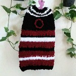 【Sale🐾】フラワーモチーフ🌼ふわもこボーダーセーター☆ボルドー