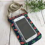 ☆再販☆入れたまま操作できる！スマホポシェット ＊北欧風花 こんいろ＊