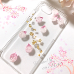 再販×2＊”朝露と桜と金箔” 立体花びら iPhoneケース/カバー＊他機種応相談