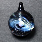 ≪銀河と惑星≫　ガラスのペンダント オパール Glass accessories 