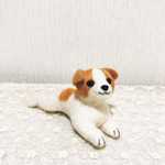 手のひらサイズの動物たち「羊毛フェルトのジャックラッセルテリア」
