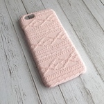 春色ベビーピンク♡アラン模様風ニット iPhoneケース