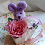 ♡パープルうさぎはバラがお好き♡