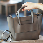 2WAY 本革 ショルダー ミニトート  - CHARCOAL GRAY - 
