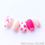ピンクシェルの桜のはなびらシンプルNail