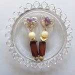 ドライフラワー wood ピアス
