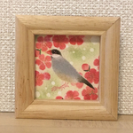 梅の花と桜文鳥