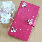 A15）多機種対応！＊お花たくさん！手帳型スマホケース