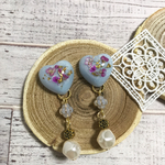 押し花heartFlowerピアス＊イヤリング