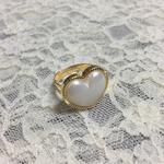 white heart ring
