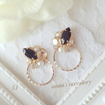 【51】大人上品 black×gold BASIC♡ピアス＊イヤリング