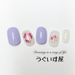 《再販》押し花ネイル＊わっか＊パステルパープル