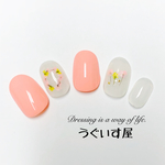 《再販2》押し花ネイル＊わっか＊ミルキーピンク