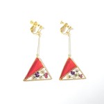 押し花のトライアングルイヤリング/ピアス