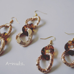 GOLD×べっ甲 チェーン ピアスorイヤリング