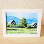油絵原画『ふるさと』　額縁付き
