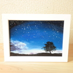 油絵原画『小さな星々』　額縁付き